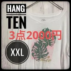 3点2000円◆ HANG TEN ◆ ハンテン Tシャツ XXL モンステラ