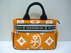 CASTELBAJAC カステルバジャック キャンバス トートバッグ オレンジ ハンドバッグ ●⑦　a