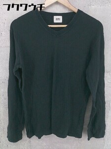 ◇ TAKEO KIKUCHI タケオキクチ Vネック コットン ニット 長袖 セーター サイズ3 ブラック メンズ