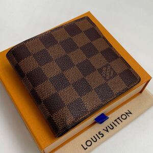 H1800【極美品】 LOUIS VUITTON ルイヴィトン ダミエ　 ポルトフォイユ マルコ 二つ折り 財布 ウォレット レディース メンズ