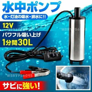 水中ポンプ ビルジポンプ 12V 小型 ワニクリップ クランプ 電動スイッチ 給水 排水 海水 水槽 船舶 釣り アウトドア キャンプ シャワーE327