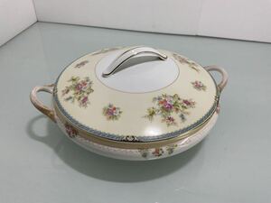 〇 オールドノリタケ Noritake スープチューリン 花柄 日陶 スープポット 蓋付き　ビンテージ　アンティーク