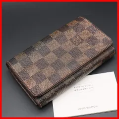 正規品 ルイヴィトン Louis Vuitton 二つ折り財布 Bifold wallet ダミエ Damier トレゾール N61736 カード Authentic