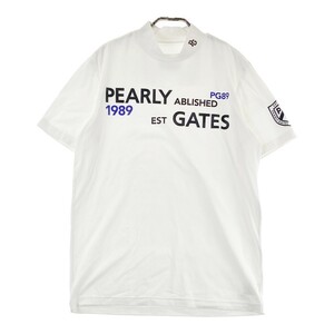 【1円】PEARLY GATES パーリーゲイツ 2022年モデル ハイネック半袖Tシャツ ホワイト系 5 [240101248109]