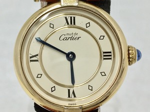 期間限定セール カルティエ Cartier 【難有品】 マストヴァンドーム ヴェルメイユ クォーツ 腕時計 ゴールド/アイボリー/ライトブラウン