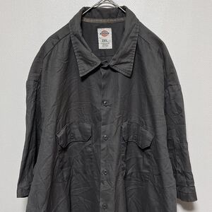 Dickies ディッキーズ　ワークシャツ　半袖シャツ　ワンポイントロゴ　ビッグサイズ2XL オーバーサイズ