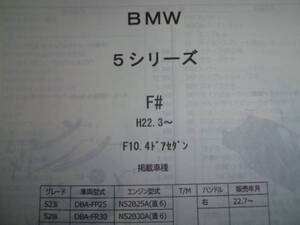 BMW ５シリーズ（F#）F10 ４DS Ｈ22.3～パーツガイド