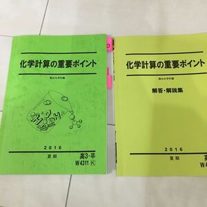 化学計算の重要ポイント問題集と解答・解説集　駿台化学科編2016 夏期　駿台予備校