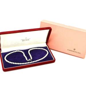 MIKIMOTO(ミキモト)箱付き!!◆アコヤ本真珠ネックレス◆J 約22.2g 約48.5cm 6.5mm珠 pearl パール jewelry necklace ジュエリー ED0/ED0