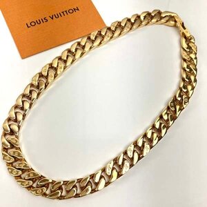 t)ルイ・ヴィトン LOUIS VUITTON ネックレス・チェーンリンクス M00304 ゴールド モノグラム・パターンの刻印 全長47㎝ 中古 ※箱/保存袋有