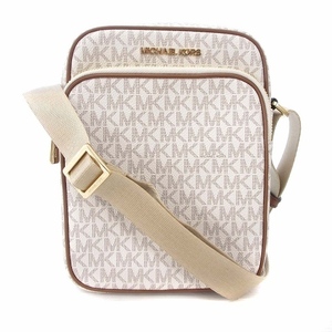 未使用品 マイケルコース MICHAEL KORS JET SET TRAVEL MD FLIGHT BAG XBODY 35H9GTVC1B ショルダーバッグ 斜めがけ MK柄 総柄 PVC バニラ