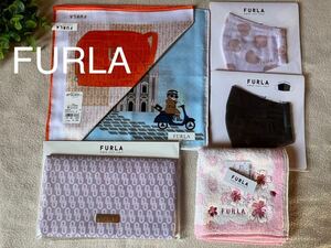 ★新品★FURLA フルラ ハンカチ2点、タオルハンカチ1点、マスクポーチ1点、マスク2点 合計6点セットでお届けします2