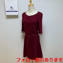 【BURBERRY BLUE LABEL】リボン付き　袖裏チェック　ワンピース