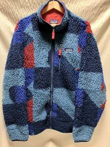 patagonia クラシックレトロXカーディガン XL パイル シンチラ フリース ジャケット surf FA14 クレイジーカラーマルチカラー パッチワーク