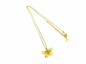 1円 ■美品■ ChristianDior クリスチャンディオール ハート ネックレス ペンダント アクセサリー レディース ゴールド系 AZ3323