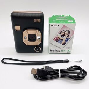 ■極上品■ FUJIFILM 富士フイルム ハイブリッドインスタントカメラ チェキ instax mini LiPlay エレガントブラック＆フィルム20枚