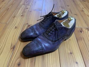 美品 サントーニ 6.5 25.5 santoni ウイングチップ スコッチグレイン オールデン エドワードグリーン ジョンロブ クロケット&ジョーンズ