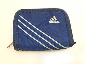 n212u　adidas　アディダス　二つ折り財布　ファスナー　紺色　メンズ　男性用　キッズ　子供