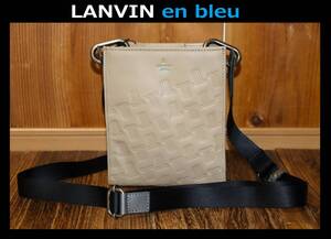 送料無料 特価即決【未使用】 LANVIN en Bleu ★ Tilt 撥水 牛革 ショルダーバッグ ★ ランバン 税込定価1万6500円 524101 併