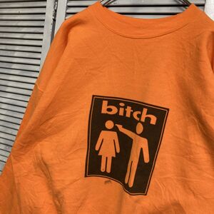 AXFP 1スタ オレンジ ネタ スウェット ビッチ bitch イラスト ピストル 90s 00s ビンテージ 古着 ベール 卸 仕入れ kg