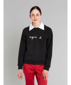 ◆美品 agnes b. アニエスベー 21AW S137 SWEAT ロゴスウェット 2 黒 2021年秋冬モデル