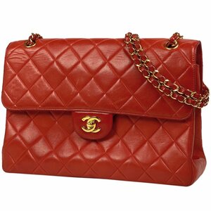 シャネル CHANEL ココマーク チェーン ショルダーバッグ ダブルフェイス マトラッセ ショルダーバッグ レザー レッド レディース 【中古】