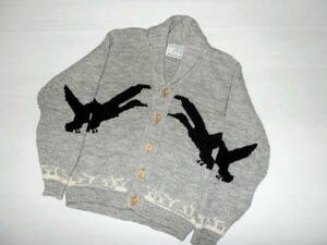 英国製★OLDDERBY KNITWEAR 　カウチン　ニット　カーディガン　M　　　（３F　オ