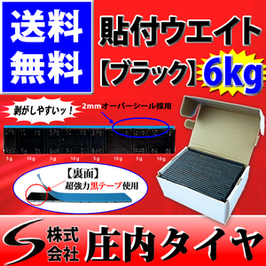 送料無料 新品1箱 (60g×100枚入) 合計6kg SHONE バランスウエイト ブラック アルミホイール用 貼り付けタイプ ホイールバランサー NO,FR3