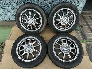 ESTROSA 14インチ 4.5J +43 PCD100 4穴/ダンロップウインターマックス02 155/65R14 2020年製 4本セット #409-1