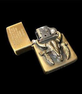 zippo ジッポ J/ VⅢ Zippo/ジッポー バッファロー　スカル　インディアン　INDIAN　ネイティブ　NATIVE　BUFFALO　SKULL フェザー