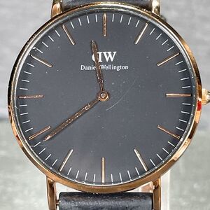 Daniel Wellington ダニエルウェリントン B36R13 腕時計 アナログ クオーツ ブラック文字盤 レザーベルト ブラック ステンレススチール