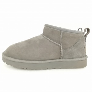 アグ オーストラリア UGG australia 1116109 CLASSIC ULTRA MINI クラシック ウルトラミニ ムートン ブーツ 美品 24cm グレー系 レディース