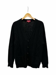 Supreme (シュプリーム) CABLE KNIT CARDIGAN ケーブルニットカーディガン ウール コットン 16AW ブラック 黒 L メンズ /027