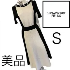 美品☆ストロベリーフィールズ☆美スタイル☆異素材　ワンピース☆S