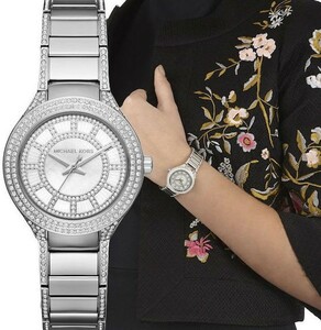 MICHAEL KORS MK3441 Mini Kerry Silver Watch Silver Dial Ladies シルバー クリスタル レディース マイケルコース時計