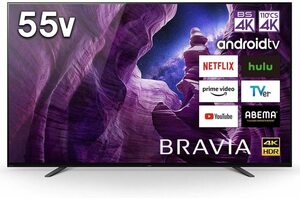 新品未開封 ソニー 有機EL55V型4Kテレビ KJ-55A8H 4Kチューナー内蔵/無線LAN/Bluetooth/DolbyAtmos/Android TV 2024/3~保証 引取