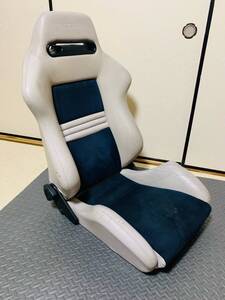 正規 レカロ SR3 ホワイト ハーフレザー リクライニング ホワイトレザー 押しロゴ バケットシート SR 革 レザーシート RECARO SR-3 当時物