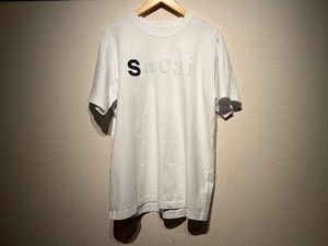 ♪送料無料★sacai★名作★半袖カットソー★転写 フルロゴプリント★クルーネック★半袖 Tシャツ ④★サカイ★AD2022★0353S★白★4(XL)♪