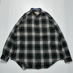 90s ウールリッチ 長袖ネルシャツ 3XL 緑 タータンチェック 5587