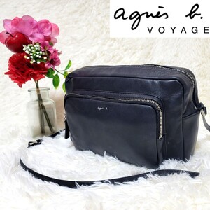 【美品】アニエスベー ボヤージュ ショルダーバッグ angele レザー