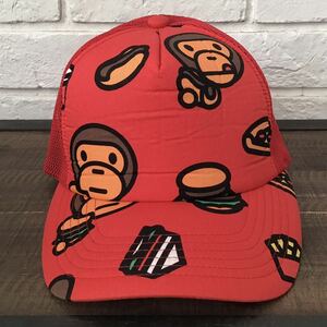 BAPE マイロ メッシュキャップ Red a bathing ape BABY MILO エイプ ベイプ アベイシングエイプ cap trucker hat NIGO w5544