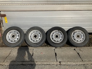 12 インチ 夏 サマー 鉄 スチール ホイール 4本 セット サンバー KS4 スバル 145R12 6PR LT J12×3.50B 2018年製 残溝約5mm