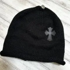 ニット帽 ブラックトレンド クロス メンズ レディース 韓国