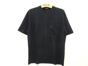 VESVIO（ベスビオ) １つボタン ヘンリーネック 半袖 Tシャツ VM72-4103 黒 (Lサイズ) 多少汚れあり 50%オフ (半額) 即決 新品