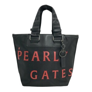 【1円】PEARLY GATES パーリーゲイツ カートバッグ ニコちゃん ブラック系 [240101311288]