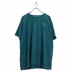 UNDER ARMOUR 半袖 ロゴ Tシャツ L グリーン アンダーアーマー ワンポイントロゴ スポーツ 古着卸 アメリカ仕入 a506-6340