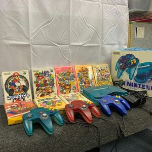 ◎【売り切り】Nintendo ニンテンドー Nintendo64 NUS-001 コントローラー3つ ソフト8つ付き