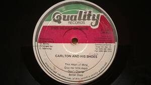 ☆彡美品！！☆彡送料無料！！　Carlton and the shoes 　THIS HEART OF MINE 　GIVE ME LITTLE MORE収録　LOVERS REGGAE 1990年代再発LP 