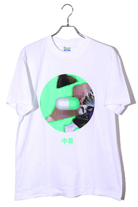 未使用品 KAIKAI KIKI カイカイキキ SIZE:L 中毒 プリント 半袖Tシャツ WHITE ホワイト /● メンズ