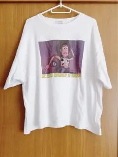 古着　ディズニー　トイストーリー　ウッディ　白Tシャツ　TOYSTORY